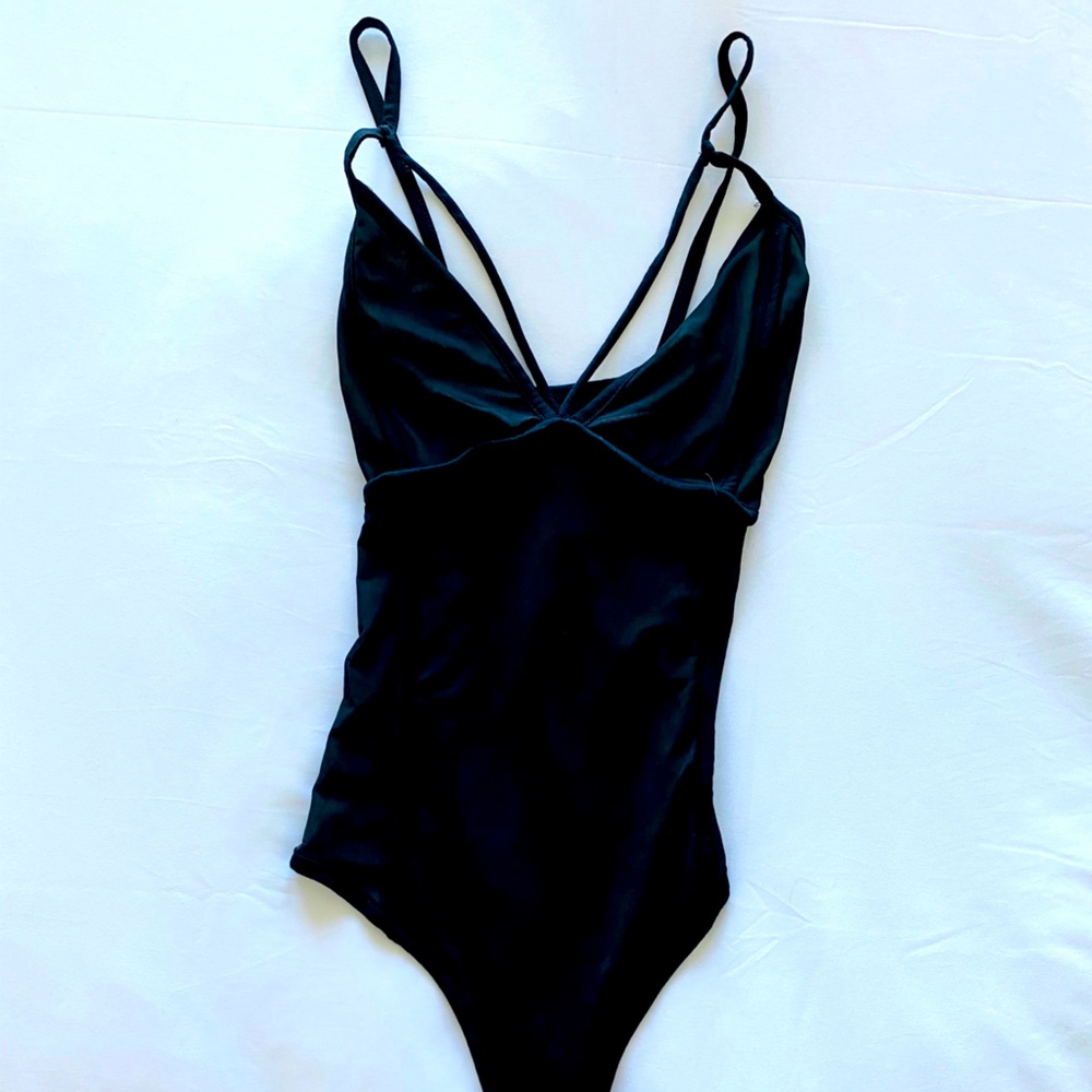 Fashion Nova- Mesh Black/ Nude Bodysuit- Size XL